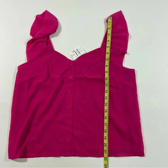 New J Crew Factory Button Tank Top Ruffle Sleeve - Picture 9 of 10